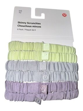 Lululemon Skinny Scrunchies 6 Pack SILD PPAS HRBA NWT